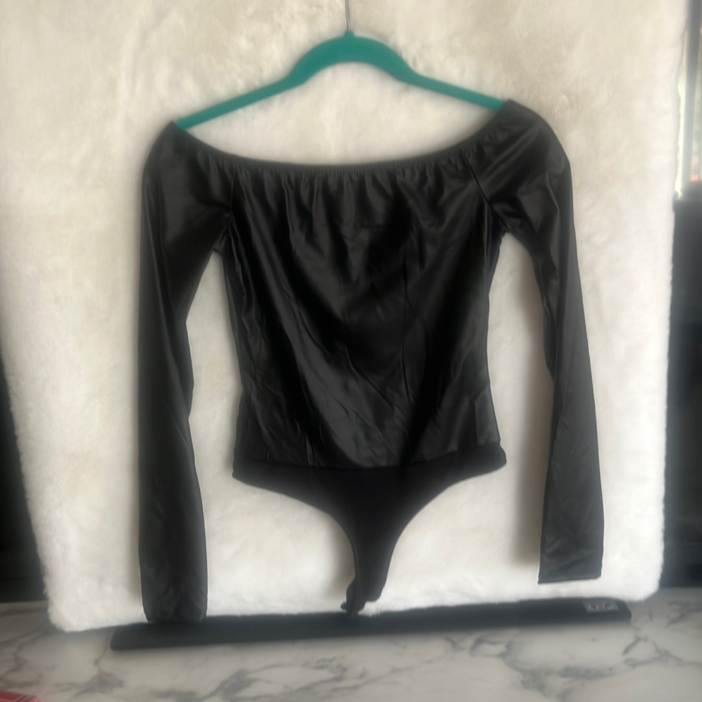 Black bodysuit off the shoulders brand new